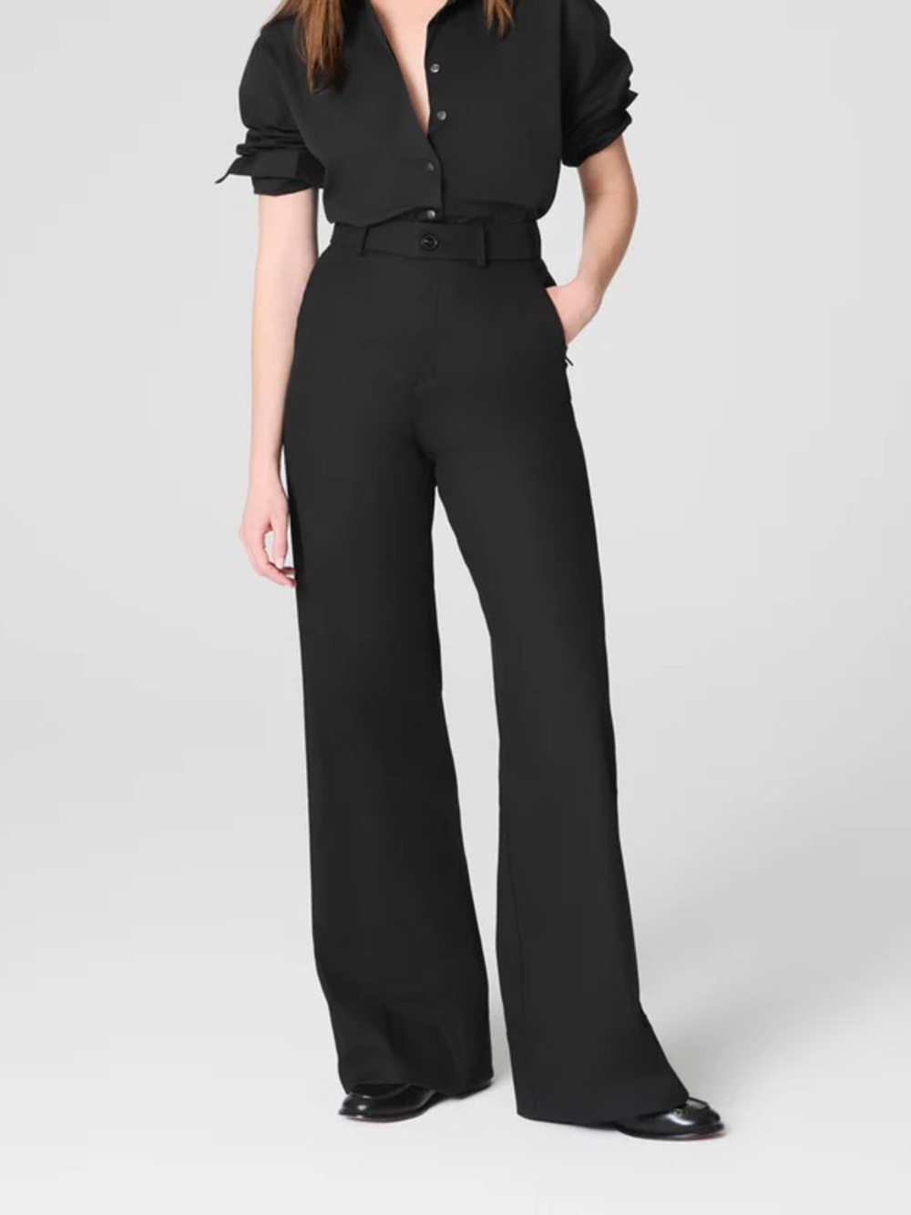 Spanx SPANXsupersmooth™ Stretch Twill
Wide Leg Pant in Black